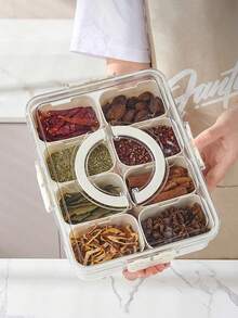 2/4/8 Compartment Snack Box, Portable Travel Cold Cut Meat Board With Lid, Refrigerator Food Storage Container, Snack Organizer Box, Divided Storage Box, Salad Box, Extend Food Freshness, Home Storage Organizer - Multicolor - View 9