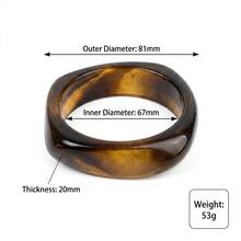 1pc Gradient Coffee Gold Tie Dye Amber Cat Eye Asymmetrical Resin Bracelet, Textured Polygon Niche Aesthetic Women's Jewelry, Suitable For Short Trips, Travel And Daily Wear - Multicolor - View 13