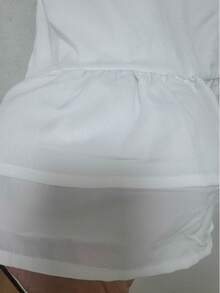 White Semi-Sheer Ruffle Trim Cami Tank Top For Women, Korean Style Summer Layering Inner Top - White - View 9