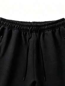 Men's Casual Sports Pants With Zipper Pockets, Suitable For Fitness And Daily Wear - Black - View 3