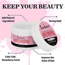 lockmio 250g Edge Control Gel, Long-Lasting Styling Wax For Hairline And Baby Hairs, Natural Frizz-Smoothing Hair Oil Cream For All Hair Types And Styles, Suitable For Men And Women - L-250g-edge-control-gel - View 3