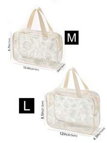 1/3pcs Waterproof PVC Travel Toiletry Bag, Portable Large Capacity Travel Storage Makeup Bag, Multi-Functional Transparent Zipper Makeup Bag Set, Shell Print Beach Bag, Back To School Holiday Essential, Lightweight Storage, Durable And Fashionable, Suitable For Home Use - Ocean World - View 16