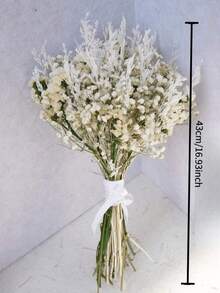 1 Bouquet Mixed Artificial Flowers With Baby's Breath, Eucalyptus And Lavender, Faux Flowers For Wedding Decoration, Tabletop Centerpieces, Home Decor, DIY Floral Arrangements, Vase Fillers, Wedding Bouquets And Party Flowers - White 2 - View 6