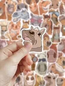 50pcs Cartoon Horse Stickers For Phone Case, Refrigerator, Planner, Diary, Scrapbook, Luggage, Guitar, Helmet, Skateboard, Laptop - Multicolor - View 7