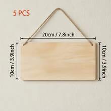 1/5pcs Large Rectangular Wooden Hanging Signs, Suitable For Painting And Graffiti, Home Decor (Artificial Flowers Not Included), Suitable For Birthday, Wedding, Theme Party Decoration, Holiday Hanging Decor, Wall Decoration, Christmas, New Year - A - View 12