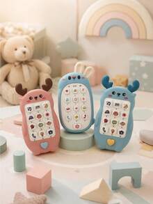 Guitar Shaped Baby Music Phone Toy, Multi-Function Early Education Sound Toy, 3-Color Interactive Play Toy For Toddlers, Baby Birthday Gift - Multicolor - View 2