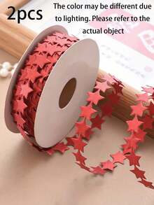 1/2pcs Exquisite Ribbon, Valentine's Day Gift Decoration, Star Ribbon - 10m DIY Gift Floral Packaging Accessories, DIY Gift Floral Packaging And Decoration, Hair Accessory Gift Packaging, Suitable For Handmade Crafts, Gift Wrapping And Valentine's Day Decoration - Multicolor - View 15