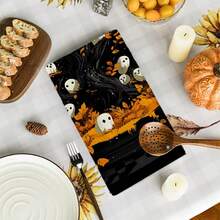 2/4/48pcs Halloween Series Glass Dome Elf Ghost Pattern Printed Kitchen Towels - Super Soft, Highly Absorbent Polyester Tablecloths And Hand Towels, Perfect For Holiday Decor, Kitchen Decor, Party Decor. - Multicolor - View 11
