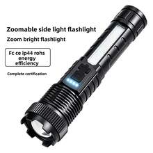 KENSUN Senter LED P50 Ultra Terang - Senter Berdaya Tinggi dengan Klip dan Zoom, Dilengkapi dengan Lampu Strobo Merah & Biru dan Lampu Darurat Eksternal - Hitam - View 8