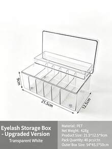 新款 1 件裝睫毛工具收納盒，分層隔層設計，透明防塵，大容量省空間一體式收納盒 - 彩色 - 查看 9