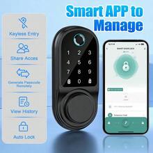 Smart Lock Fingerprint Door Lock – Tuya APP Remote Control, Keyless Entry Door Lock With Biometric Fingerprint, Password, Key, Passage Mode For Home Office – Black - AF06DSTUYA - مشاهدة 3