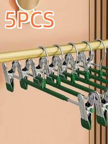 Coated Adjustable Pant Hangers, Available In 5/10/20 Pack, Rust-Proof Non-Slip No-Mark Clips, Multi-Functional For Pants & Skirts, Household Laundry Storage, No Fabric Damage - View 23