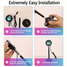 Đèn hoàng hôn RGB 16 màu có điều khiển từ xa, điều chỉnh 180°, thiết yếu cho nhiếp ảnh, đèn chiếu hoàng hôn, phù hợp cho phòng ngủ (không bao gồm pin) - Nhiều màu - Xem 8