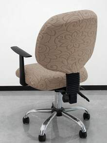 2pcs/Set (Backrest Cover + Seat Cushion Cover) Solid Color Jacquard Split Office Chair Cover, Modern Style Elastic Polyester Split Office Chair Cover, Suitable For Office, Study, Home Use, All Seasons - Camel - View 5
