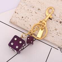 Stylish Pink Dice Crystal Keychain Cute Y2K Style Handbag/Backpack Decoration Key Ring Women's Sparkling Jewelry Gift Car Key Pendant - Multicolor - View 4