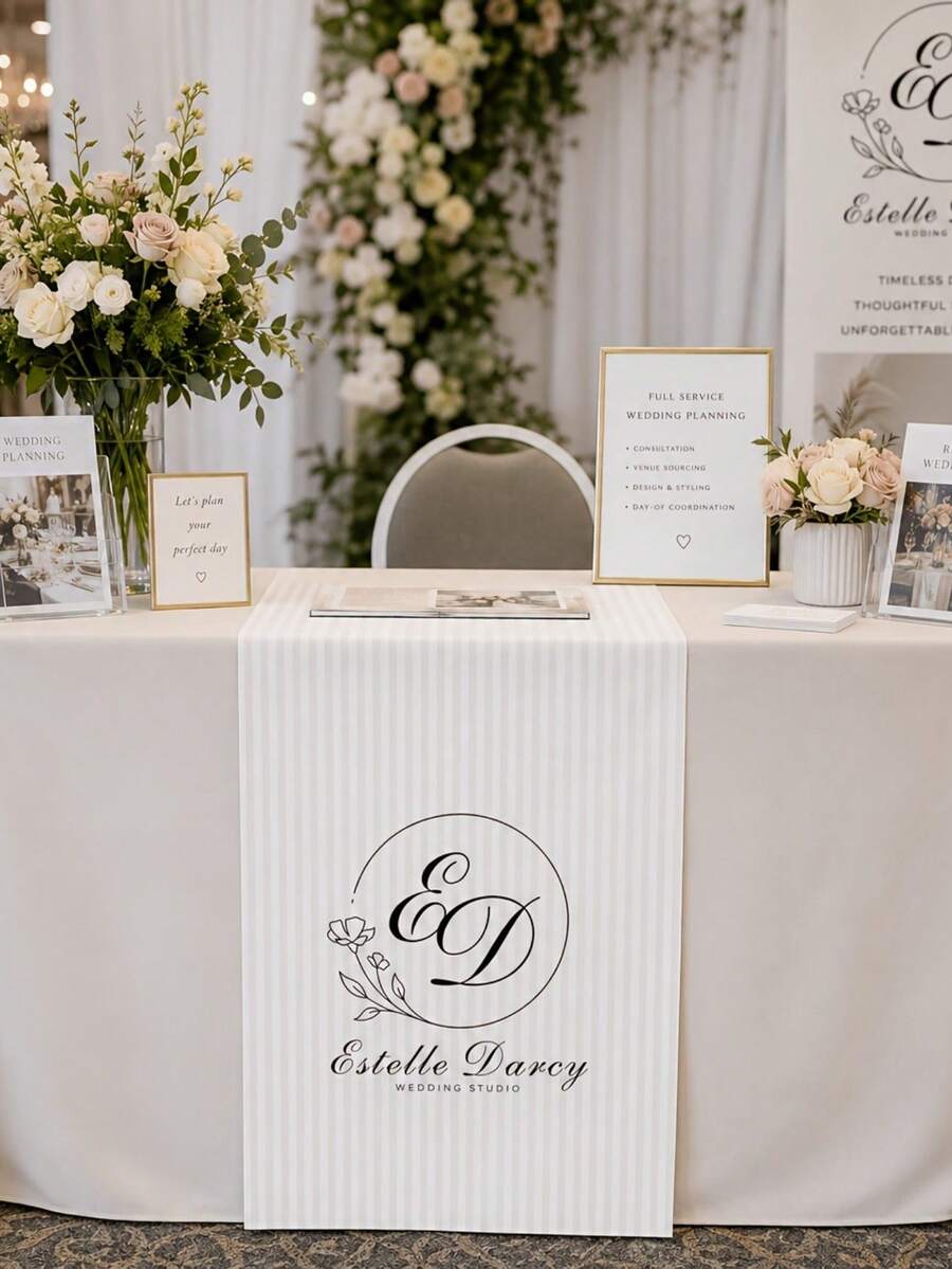 Customized Wedding Table Runner With Name, Sweetheart Table Sign, Suitable For Anniversary Dinner, Fits Wedding Events, Anniversary Parties And Dinner Decoration - Multicolor - View 1