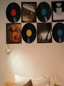 1/5/8/12/13-Piece Set: 8.7-Inch Waterproof Vinyl Record-Style Flat Wall Decals – 2D Retro Vinyl Record Designs With DJ Music Themes – Suitable For Home Decor In Bedrooms, Living Rooms, Entryways, And More. - Multicolor - View 9