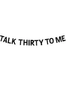 Talk Thirty To Me Banner, Glittery Gold Foil Decor, Suitable For Men/Women 30th Birthday Party Decoration - Multicolor - View 6
