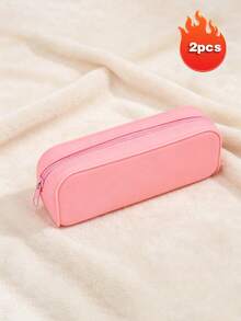 1pc Macaron Solid Color Silicone Pencil Case, Large Capacity Waterproof Portable Soft Zipper Pencil Pouch, Cute Decorative Stationery Storage Bag, Suitable For Students, Office And Travel Supplies - Multicolor - View 23