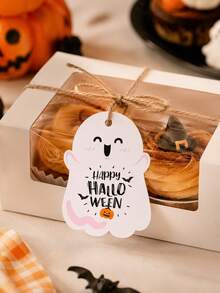 100 thẻ quà tặng Halloween hình ma dễ thương kèm dây treo, phù hợp cho túi kẹo, hộp bánh ngọt, quà tặng tiệc, đóng gói và trang trí lễ kỷ niệm - Nhiều màu - Xem 5