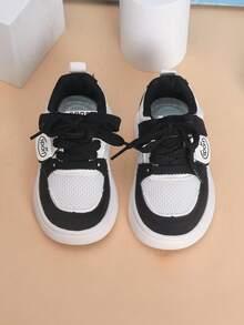 Toddler Fashion Versatile Casual Hook And Loop Sports Skate Shoes - Black - View 4