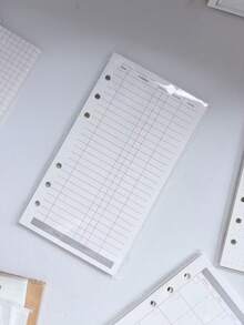 صفحات إعادة تعبئة دفتر ملاحظات A6/A7 ب- 6 حلقات/5 حلقات بتصميم بسيط، صفحات مخطط شبكة/نقاط/خطوط/فارغة، ورق إعادة تعبئة محفظة مخطط جيب محمول لميزانية النقد، ورق ملاحظات فضفاض لتتبع النفقات اليومية - A - مشاهدة 9