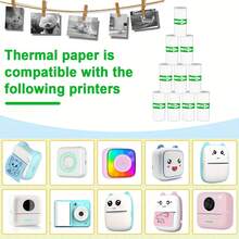 5/10/20 Rolls Mini Thermal Sticker Paper 57x25mm,Self-Adhesive | Compatible With Pocket Printer & Instant Camera. Smooth, Waterproof & Smudge-Free. Great For Journal, Label & DIY - View 3