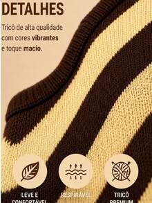 Women Knit Tops - Brown and Yellow - View 4