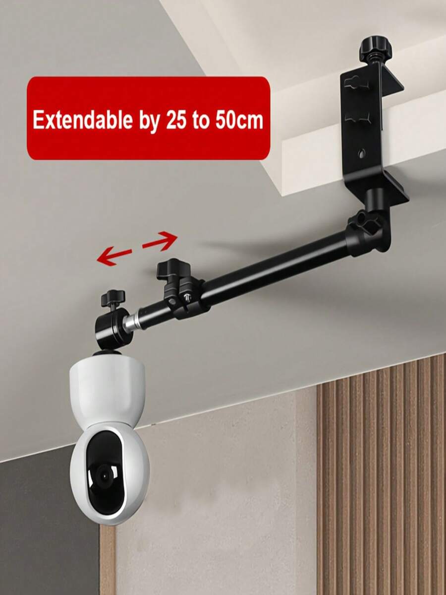 1pc/2pcs Clamp Camera Mount With 360° Ball Head, Compatible With Multiple Security Monitoring Devices, Suitable For Desktop/Railing/Tree Branch/Handlebar Installation, Black