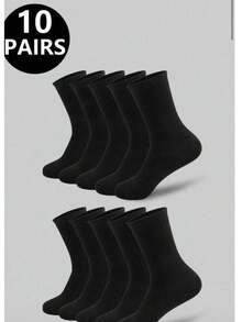 10 Pairs Of Men's Sports Mid Length Socks - Breathable Ribbed Sock Mouth Sports Socks, Suitable For Daily Sports In Black And White Winter White Socks - Multicolor - View 18