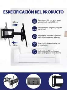 Tielopa Articulating Wall Mount - Black - View 2