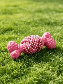 1pc Dog Toy, Textured Rubber Bone Toy, Braided Rope Knot Chewing Toy, Durable Dog Chew Toy, Pet Dental Rope Knot Toy, Suitable For Indoor Play, Outdoor Lawn Interaction, Dog Tug-Of-War, Dog Chewing, Small To Medium Dog Toy, Outdoor Dog Walking Play Toy, Durable And Tear-Resistant, Washable And Odor-Resistant, Dog Ball, Dog Toy - Multicolor - View 8