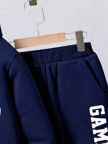 Tween Boy Game Console Graphic Hoodie And Sweatpants Set - Royal Blue - View 5