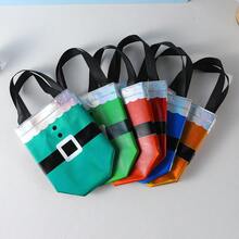 18入聖誕禮物袋 6色混裝亮面禮品包裝袋 聖誕老人腰帶圖案派對禮物袋 適用聖誕節與新年禮物 - 彩色 - 查看 7
