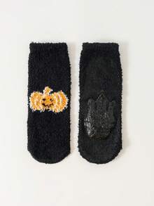 1/2/3/4 Paar Halloween Socken, Kürbis Muster Socken und Fledermaus Muster Damen Socken. Rutschfeste Bodensocken, Socken für den Innenbereich - Verschiedenfarbig - Übersicht 43