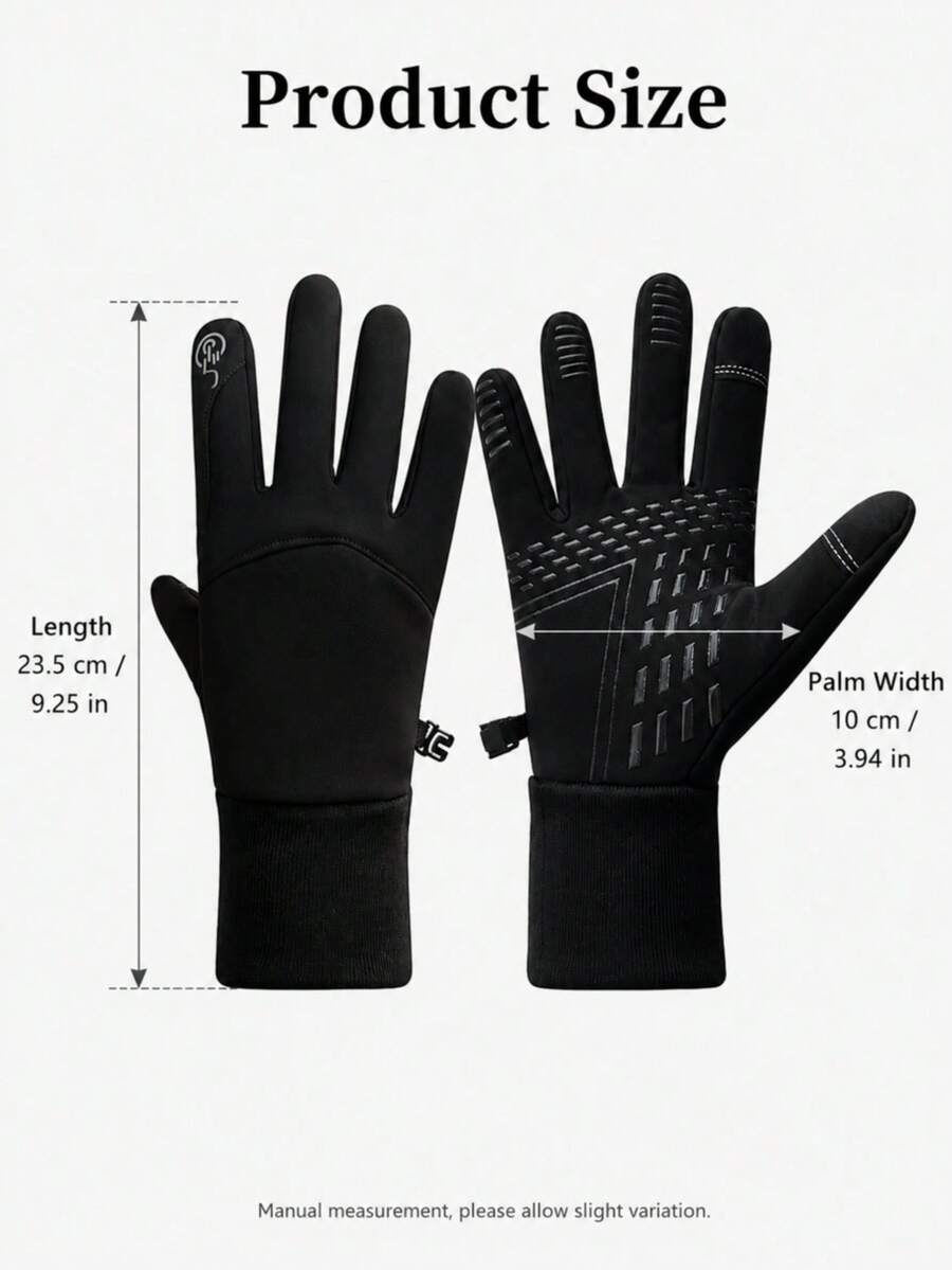 Unisex Winter Touchscreen Sports Gloves, Windproof Non-Slip Full Finger Sports Gloves With Wrist Zipper, Suitable For Running, Driving, Hiking - Multicolor - View 1