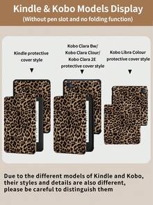 Kingsung 豹紋平板保護殼，相容 Pad 9.7/10.2/10.5/10.9/12.9/Pro 11、第 10 代，相容 Galaxy Tab S6 Lite 10.4 吋，相容 Kindle Paperwhite 第 12 代 2024、Kindle (第 11 代) 2022，柔軟防摔，智慧支架/自動喚醒/睡眠 - 彩色 - 查看 11