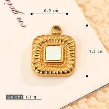 1pc Casual Multi-Element White Mother Of Pearl Asymmetrical Oval Shell Pendant, DIY Handmade Necklace Accessory, Suitable For Women's Daily Wear - Yellow Gold - View 8