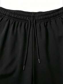 1pc Women's Spring/Autumn Soft Comfortable Breathable Jogging Fitness Sports Long Pants Cuffed Sweatpants, Outdoor Casual, Drawstring Waist - Black - View 9