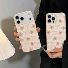 1 buah Casing Ponsel Bahan TPU Motif Pita Pink & Plumeria Layar Penuh Cocok Untuk iPhone 17 Pro Max/17/16 Pro Max/15/13/12/11/ S20 FE/A15/S24/A55/ Note 11/Note 12/Note 13 Pro Pelindung Ponsel Soft Shell Anti-Jatuh Cakupan Penuh - Putih - View 6