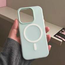 夏季清新色果凍感 2 合 1 磁吸手機殼，相容 iPhone 16 17 16e 17e，磨砂觸感防摔硬殼，相容 iPhone 15 14 13 11 16 Pro Max 17 Pro Max 12 - 淡青色 - 查看 7