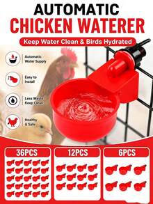 Automatic Poultry Watering System Set With Float Valve, Gravity-Fed Chicken Water Cups, Leak-Proof Farm Watering System For Chickens, Ducks, Quail, Birds And Backyard Poultry - Style A - View 1