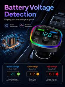 XF.Meraki Car FM Transmitter, Bluetooth 5.4 With RGB Display, Wireless Music And USB Charging, For Car Audio Systems - A - View 8