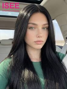ISEE Hair Straight Invisi Draw-Strings 360 Lace Frontal Wig Wear Go Bleached Knots Natural Color 14-26 Inch 180% Density Soft & Silky Natural Scalp Look Pre-Plucked Hairline Ready To Wear For Women - SNatural - View 2
