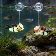 2件組發光潛水員魚缸裝飾品，可愛防水樹脂水下景觀擺飾，螢光水族配件，適用於所有魚缸，創意迷你水生家居桌面裝飾 - 夜光潛水員 - 查看 9