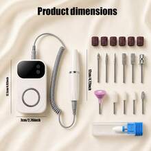FollowBreak Electric Nail Drill, Battery Level Display + Touch Control + Button Control, Hand Nail Polishing And Care Tool, Built-In Nail Curing Light, Suitable For Home Personal Nail Art Creation - Multicolor - View 2