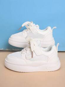 Toddler Fashion Versatile Casual Hook And Loop Sports Skate Shoes - White - View 2