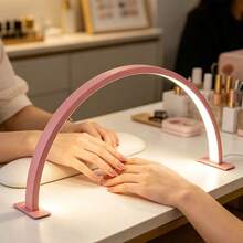 USB Powered Aluminum Nail Lamp, Crescent-Shaped Shaped Beauty Light, Matte Finish, Button Switch Control, Suitable For Nail Art, Eyelash Extensions, Tattoo, Eyebrows, Skincare - Ideal For Nail Enthusiasts And Beauty Professionals, Nail Salons - Half-moon Nail Lamp - View 1