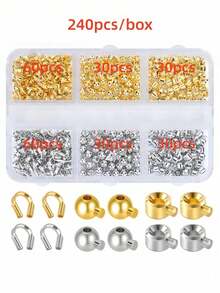 20-320pcs Jewelry Making Embossed Beads, Including DIY U-Shaped Clasps And Pressure Cooker Positioning Buckles, Suitable For Jewelry Making - Multicolor - View 9