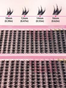 320pcs Single Lash Clusters, Lash Cluster Set, Fine Lash Clusters, Natural Lash DIY Lash Extension Set, Cluster Lash Set (320 Clusters, 10-16mm) - Lightweight Natural Style Lash Extension Set, Featuring Fine Stem Design, Includes Adhesive And Setting Liquid, Suitable For Home DIY. - Multicolor - View 5